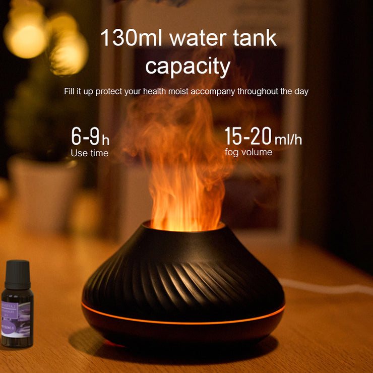 Newest RGB Flame Aroma Diffuser 130Ml 3d Colorful