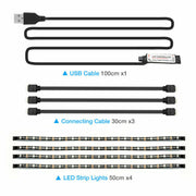 4x50CM USB 5V RGB LED Strip Background