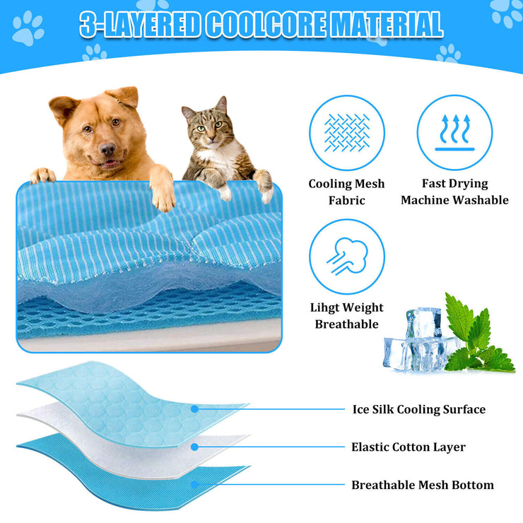 Pet Cooling Mat Cool Pad Cushion Dog Cat Puppy Blanket