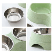 Double Pet Bowls Dog Food Water Feeder Stainless Steel Pet