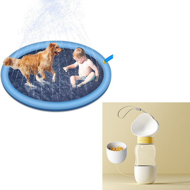 Non-Slip Splash Pad For Kids And Pet Dog Pool Summer