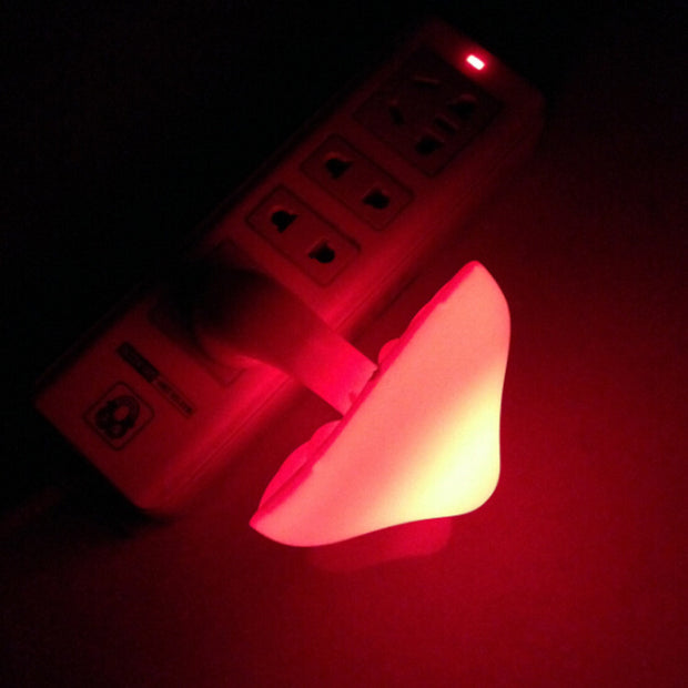 LED Night Light Mushroom Wall Socket Lamp EU US Plug Warm