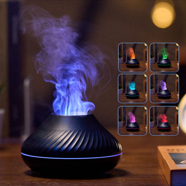 Newest RGB Flame Aroma Diffuser 130Ml 3d Colorful