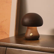 INS Wooden Cute Mushroom LED Night Light With Touch Switch