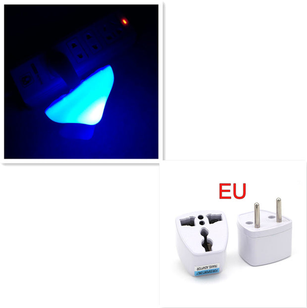 LED Night Light Mushroom Wall Socket Lamp EU US Plug Warm