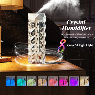 Crystal Lamp Air Humidifier Color Night Light Touch Lamp