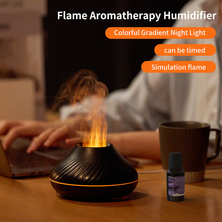 Newest RGB Flame Aroma Diffuser 130Ml 3d Colorful