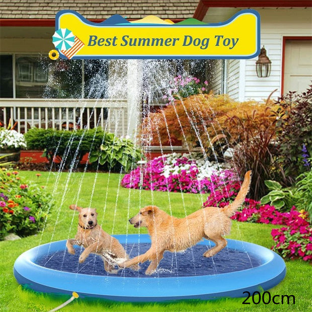 Non-Slip Splash Pad For Kids And Pet Dog Pool Summer