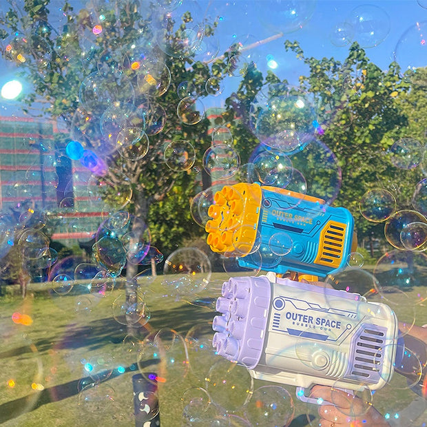 Bubble Gun Rocket 69 Holes Soap Bubbles Machine Gun