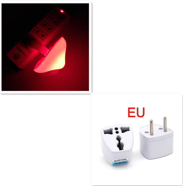 LED Night Light Mushroom Wall Socket Lamp EU US Plug Warm