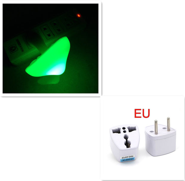 LED Night Light Mushroom Wall Socket Lamp EU US Plug Warm