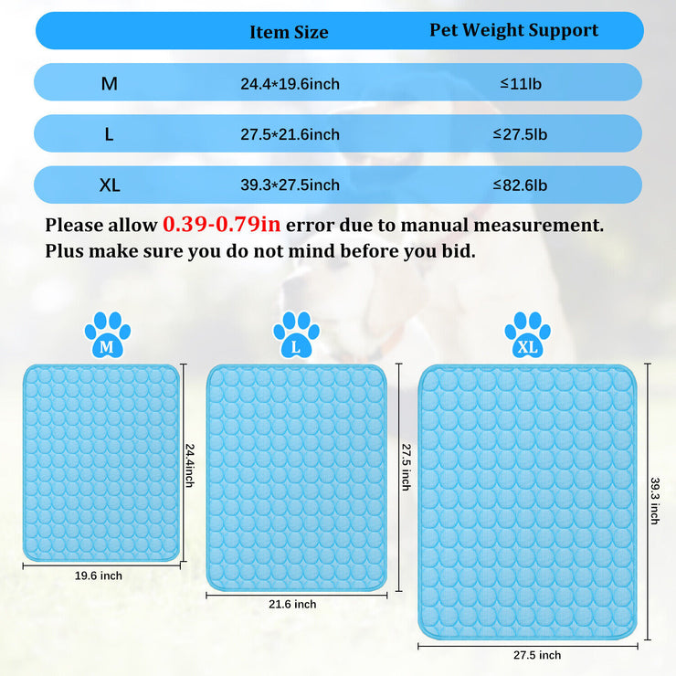 Pet Cooling Mat Cool Pad Cushion Dog Cat Puppy Blanket