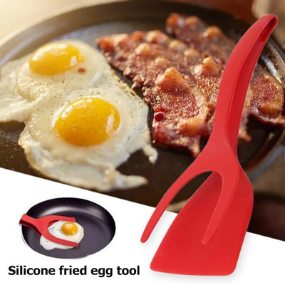 2 In 1 Grip And Flip Tongs Egg Spatula Tongs Clamp Pancake