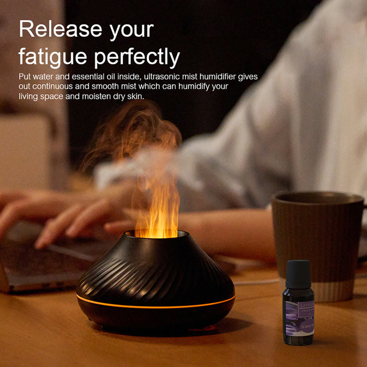 Newest RGB Flame Aroma Diffuser 130Ml 3d Colorful